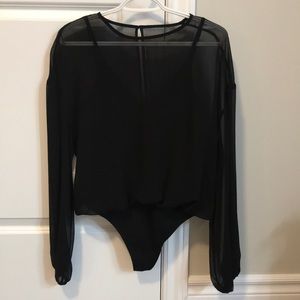 Aritzia Black Sheer Bodysuit